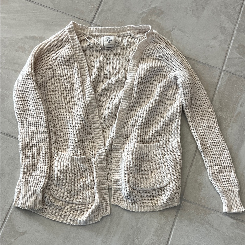 Billabong Cream Open-Front Cardigan